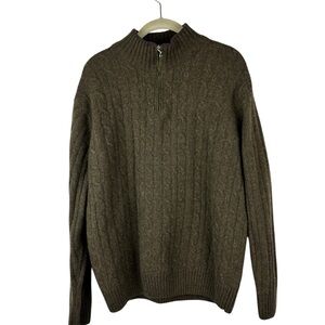 Daniele Blasi Wool blend 1/4 zip Men’s Sweater Brown Size L Preppy Collegiate